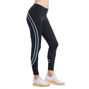 Lu-08 Designer Elastic Women High Waist Sports Gym Yoga Pants Fiess Leggings Athletic Trouser Color Splice Matching Yoga Workout Push Up Pants