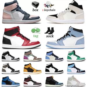 Basketbol ayakkabıları 1 atmosfer yüksek amc erkek kadınlar Jumpman 1S Sport El Yapımı Seafoam Court Mor Gölge Işık Duman Gri Mens Trainers Spor Sapaçkorlar Kutu