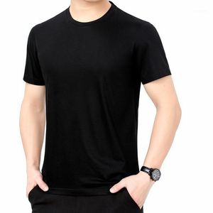 Men's Polos 2022 Silk Short Sleeve T-shirt Summer Ice Shirt Young And Middle-aged Thin Dad