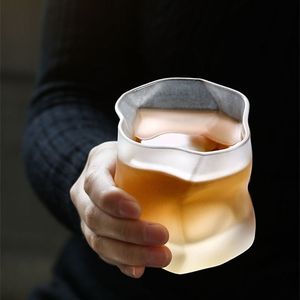 Set di bicchieri da vino per whisky e birra in cristallo di carta pieghevole con motivo a forma di whisky e ghiaccio giapponese di forma irregolare