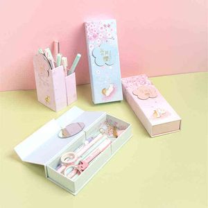 Nauka zabawek Kreatywna kreskówka Cherry Blossoms Pencil Case Piękny moda uczniowie Piśmie Pióra kontener ołówkowy biuro szkolne T220829