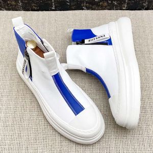Designer Casual Shoes flat loafers for men high top Martin boots zipper driving shoes Breathable color stitching Male Walking Sneakers Sapato Social Masculino