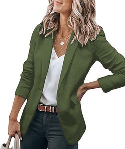 Womens Casual Blazers Open Front Long Sleeve Single Button Work Office Jackets Blazer