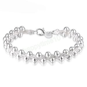 925 Sterling Silver Fl￤tade druvp￤rlor armband f￶r kvinnor Br￶llopsengagemang Fashion Jewelry