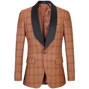 Luxury Wedding Men Blazers Brand Slim Fit Male Grids Banquet Father Suits Jackets Plus Euro size 58 Tuxedo Plaid Blazer 201104