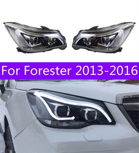 Передняя фара автомобиля для Forester, светодиодные фары 2013-20 16 Subaru DRL, биксеноновые линзы, указатели поворота, противотуманные фары, ежедневные ходовые фары