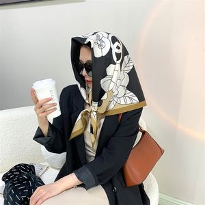 spring female scarf high quality shawl silk fashion head beach sun protection Baotou 90cm * 90c 220516