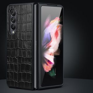 Oryginalne skórzane przypadki krokodyla dla Samsung Galaxy Z Fold 4 Aligator Covertro Cover