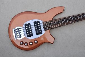 Factory Metal Custom Metal Orange Bassi-Bass Guitar de 5 cordas com braço de rosa-rosa preto Hardwares Circuito ativo Oferta personalizada