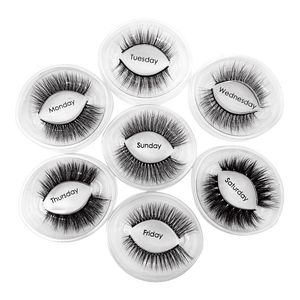 3D False Eyelashes Natural Long 7 Days Monday Tuesday Eyelash Mink Lashes Soft make up Extension Makeup Fake Eye Lashes
