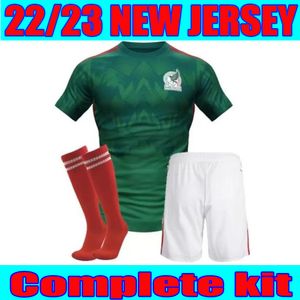 2022 Mexiko Fotboll Jerseys Special Edition Concacaf Gold Cup Camisetas Chicharito Lozano Dos Santos Guardado Football Shirt Män Kids Kit Strumpor