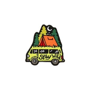 Stay Wild Cartoon Embroidered Patches Sewing Notions Iron On For Clothing Bag Hats Journey Patch High Quality Custom Badge