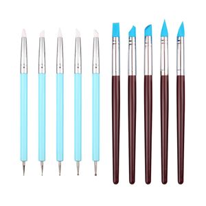 10PCS/Set Silicone Clay Sculpting Tool Modeling Dotting Pen Pottery Craft Use for DIY Handicraft Nail Art XBJK2207