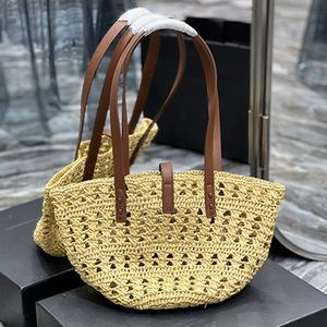 Top quality 42cm straw Shopping Bags single shoulder portable casual woman's Large capacity Tote Bag Beach vacation designer classic Holiday Lafite grass Woven bags