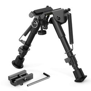 6" To 9" Adjustable Spring Return Sniper Hunting Rifle Bipod Sling Swivel Mount