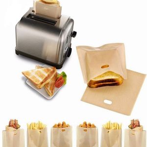 Pişirme Araçları Çubuk Olmayan Yeniden Kullanılabilir Isı Dayanıklı Tost Makinesi Torbaları Sandviç Fries Isıtma Çantaları Mutfak Aksesuarları Gadget