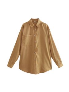 Camicette da donna Camicie Donna 2022 Moda a righe stampate allentate Vintage manica lunga abbottonata Blusas femminili StreetwearDonna
