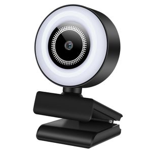 4K/1080P HD Webcam With Microphone Auto-Focus LED Web Camera 3 Level Light Kameras For Computer PC Video Recording Webcams
