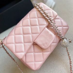 2022 여성 패션 디자이너 메신저 가방 지갑 미니 미니 클래식 플립 단색 캐비어 대용량 체인 가방 코인 지갑 어깨 가방 한
