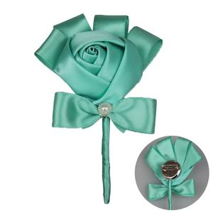 Dekorativa blommor kransar stycke bröllop corsage brudgummen boutonniere party prom handgjorda siden rose man kvinna kostym brosch tyg dekoration eu