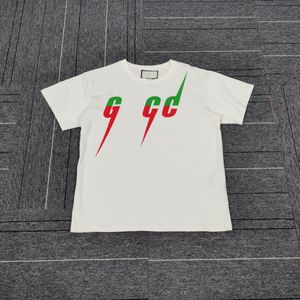 メンズファッションクラシックスタイルデザイナーTシャツ私たちサイズルーズメンアンドウィメン同じTシャツ高品質の文字稲妻稲妻プリントデザイン男性豪華な短袖Tシャツ