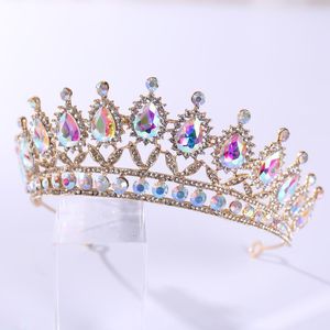 H￥rklipp Barrettes Cown Bride Colored Diamond Wedding Tiara Bridal Crown Crowns for Girls Wed Accessories WomanHair