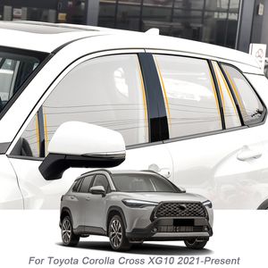 6PCS Window Center Filar Założyca Naklejka Anti-Scratch Film dla Toyota Corolla Cross XG10 2021-2024 Automatyczne akcesoria zewnętrzne
