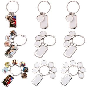 Sublimation Blank Keychain Pendant Zinc Alloy DIY Creative Gift Metal European and American Keychains Accessories Wholesale