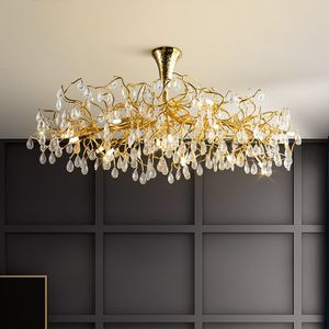 Italian light luxury crystal chandelier Pendant Lamps simple creative living room dining rooms lamp personality bedroom model room lights