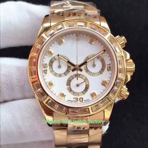 Мужские часы Super Factory с хронографом 40 мм 116528 116518 Алмазный безель Часы из 18-каратного золота с сапфировым стеклом CAL.4130 Механизм Механические автоматические мужские наручные часы