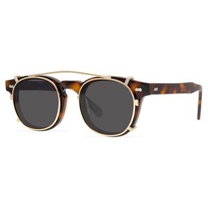 Varumärkesdesigner Clip-On Polariserade solglasögon Män Kvinnor Myopia Glasögon Frame unisex glasögonramar med grå linsoptiska glasögon glasögon