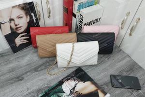 Cross Body Bag Fashion Women's Chain Envelope Bags Designer Solid Color Multilayer Checkbook Falls Luxury Money Bags Key Pouch