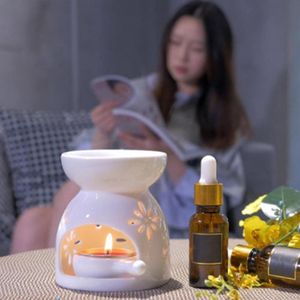 Fragrance Lamps Designs Ceramic Candle Holder Essential Oil Burner Diffuser Incense Porcelain Home Living Room DecorsFragrance FragranceFrag on Sale