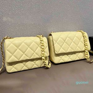 Kvinnor Luxury Mini Flap Bags Solid Färg Äkta Läder Crossbody Designer Väskor Handväskor Multi-Color Chain Timeless Diamond Quilted 2022