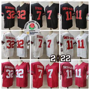 Ohio State 7 C.J. Stroud Jersey Men Football College Buckeyes Chris Olave TreVeyon Henderson Jaxon Smith-Njigba Garrett Wilson Red White Jerseys