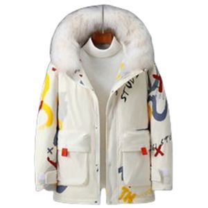 Designer men and women cartoon down jacket winter white duck downs coat thick warm long student jackets couple style