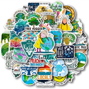 Pack of 50Pcs Wholesale Nature Stickers No-Duplicate Aesthetic Earth Waterproof Stickers For Luggage Skateboard Notebook Water Bottle Phone Car decals Kids Gifts