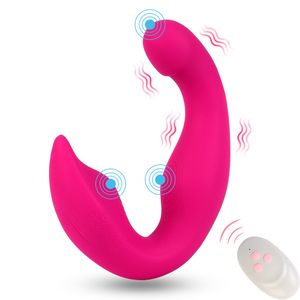 Olo stropplös strapon dildo vibrator trådlös fjärr 10 hastigheter g plats dubbla vibrerande stimulerar sexiga leksaker för kvinnliga par