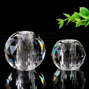 Chandelier Crystal Clear Perforated Round Glass Prism Faceted Ball Pendant Parts DIY Home Wedding Decor AccessoriesChandelier