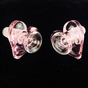 14mm Male Pink Heart Shape Hookah Pipe Glass Tobacco Bowl Joint Hand-blown Piece Smoking Accessories For Bong Water Pipe oil rig