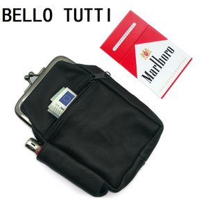 Bello Tuttiのオリジナルの女性のタバコの袋本革のシープスキンファッションメタルフレームコインの財布男性の変更マネーのキー財布