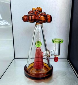 2022 gun honeycomb bong recycler Gravity Hookah glass ash catcher hookahs Pump nozzle grape triangle thickened bongs oil rig bubble bong full height of 7.4 inches