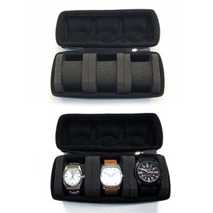 Uhrenbox mit 3 Fächern, Sammler-Reisevitrine, Organizer, Schmuckaufbewahrung für Uhren, Krawatten, Armbänder, Halsketten, Broschen 220719