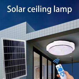 LED Solar Ceiling Light Remote Control Outdoor Waterproof With Line Solar-Power Pendant Lamp Courtyard Garden Corridor Light