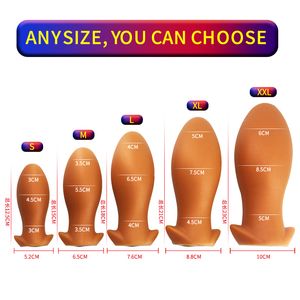 Soft Liquid Silicone Oversize Egg Shape Anal Plug Dildos Big Dilator Butt Stimulate Anus sexy Toys for Women Men BDSM