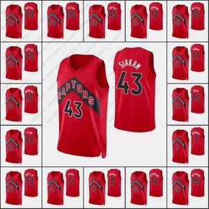 Basketball Jersey Pascal Siakam Fred VanVleet Khem Birch Gary Trent Jr. OG Anunoby 2021-22 75th Anniversary Custom Red Jerseys 2021 size S-X