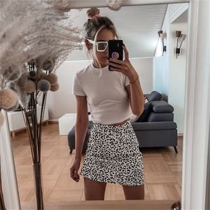 Color Leopard Print Temperament A Short Skirt Women's Spring Korean Slim Joker High Waist Hip 220401