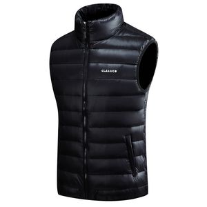 Men's Down Vests 4 Color Winter Jackets Waistcoat Men Fashion Sleeveless Solid Zipper Coat Overcoat Warm Vests Plus Size S5xl T200102