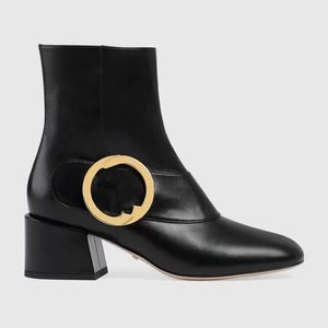 New Blondie Women's Onkle Boots Women Shoes TP Fashion Zip 22ss Round Round Roundlocking Detail Mid 5.5cm 35-42 US4-11