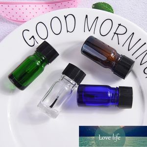 1PC Portable Empty Frost Glass Bottle Essential Oil Container With Brush Cap Nail Polish Bottle 5ml 3 Colors